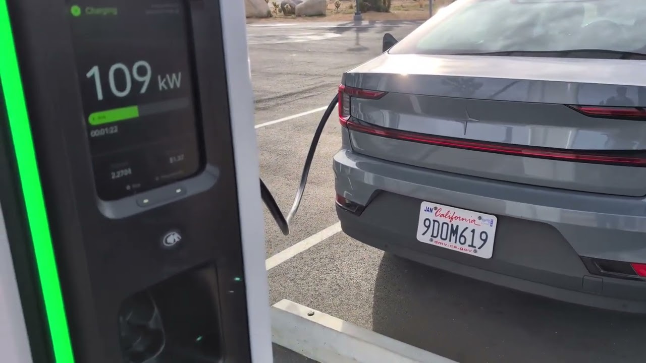 Charging a Polestar 2 at the Rivian station near Joshua Tree — Wheel Bearings